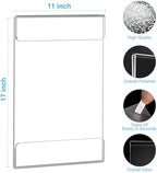 Acrylic Sign Holder 11 x 17 Wall Mount with Tape, 8 Pack Vertical in Clear, alternate view 3