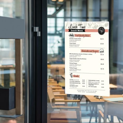 Acrylic Sign Holder 11 x 17 Wall Mount with Tape, 8 Pack Vertical in Clear, alternate view 7