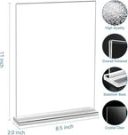 Acrylic Sign Holder 8.5 x 11, 18 Pack Double-Sided Stand up Table Top Sign Holders, Clear Acrylic Picture Frame, alternate
