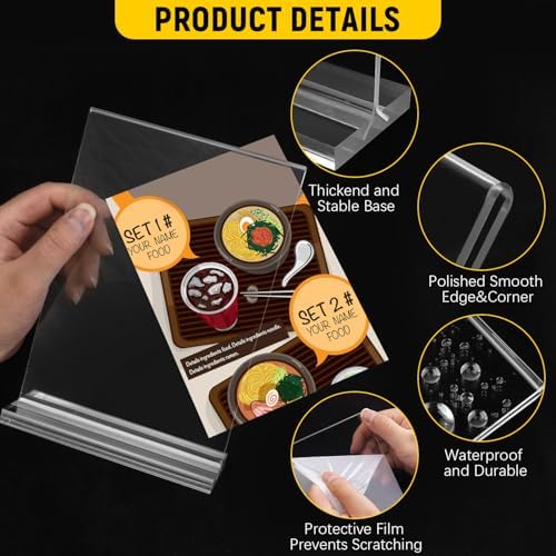 Acrylic Sign Holder 8.5 x 11 Inches, Double Sided Table Sign Holder (Pack of 2) in 8.5 x 11 Inches in Clear, alternate view 5