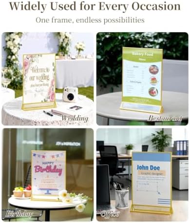 Acrylic Sign Holder 8.5x11 8pck Clear Table Display Stands Double Sided Table Sign Holders, Menu Holder for, alternate view 6