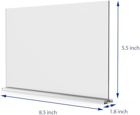 Acrylic Sign Holder 8.5x5.5 Inch 3 Pack Horizontal T Shape Double-Sided Desktop Display Holder. (Optional 8.5x11, alternate
