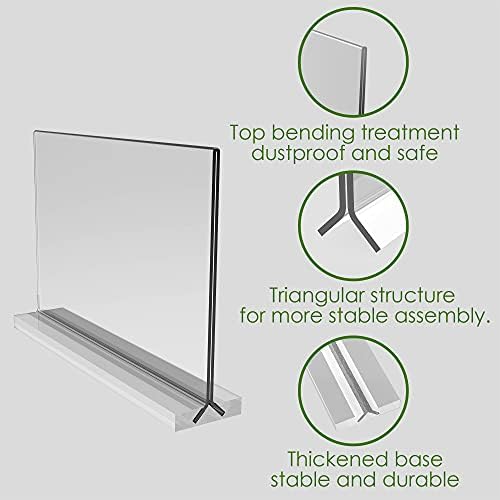 Acrylic Sign Holder 8.5x5.5 Inch 3 Pack Horizontal T Shape Double-Sided Desktop Display Holder. (Optional 8.5x11, alternate