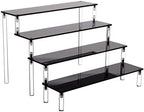 Acrylic Stands for Display,4 Tier Black Cupcakes Perfumes Figurines Display Stand Risers Shelf for Decoration
