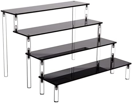Acrylic Stands for Display,4 Tier Black Cupcakes Perfumes Figurines Display Stand Risers Shelf for Decoration