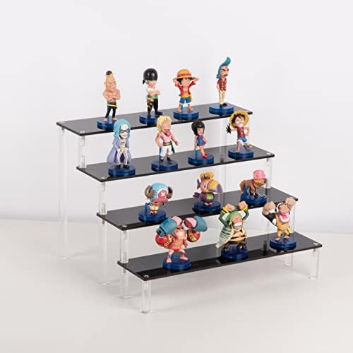 Acrylic Stands for Display,4 Tier Black Cupcakes Perfumes Figurines Display Stand Risers Shelf for Decoration, alternate view