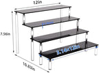 Acrylic Stands for Display,4 Tier Black Cupcakes Perfumes Figurines Display Stand Risers Shelf for Decoration, alternate view