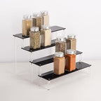 Acrylic Stands for Display,4 Tier Black Cupcakes Perfumes Figurines Display Stand Risers Shelf for Decoration, alternate view