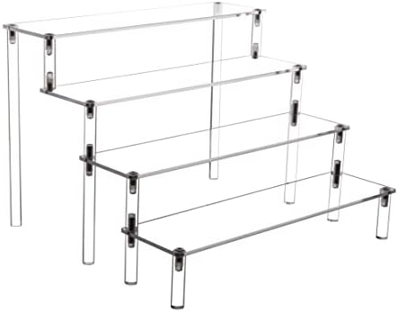 Acrylic Stands for Display,4 Tier Clear Cupcakes Perfumes Figurines Display Stand Risers Shelf for Decoration