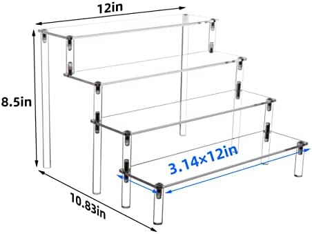 Acrylic Stands for Display,4 Tier Clear Cupcakes Perfumes Figurines Display Stand Risers Shelf for Decoration, alternate view