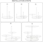 Acrylic Tiered Cake and Cupcake Stand, 4 Tier Dessert Pastry Display Tower Stand for Wedding, Birthday Bar, alternate view 4