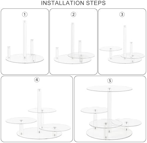Acrylic Tiered Cake and Cupcake Stand, 4 Tier Dessert Pastry Display Tower Stand for Wedding, Birthday Bar, alternate view 4