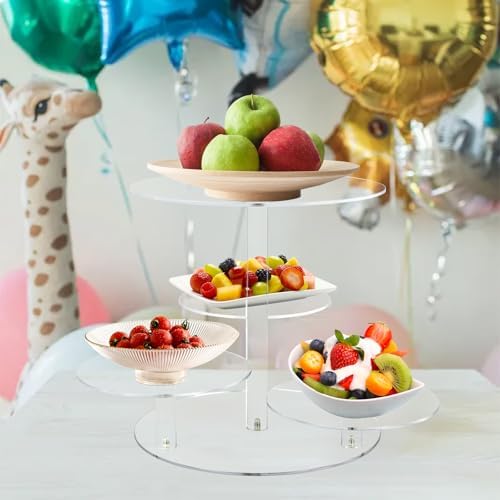 Acrylic Tiered Cake and Cupcake Stand, 4 Tier Dessert Pastry Display Tower Stand for Wedding, Birthday Bar, alternate view 6