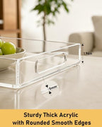 Acrylic Tray, 2 Pack Spill Proof Platter with Handles for Ottoman in 2Pcs(12"x16"-11"x14"), alternate view 5