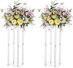 Acrylic Vase Centerpiece Stand, 23.6" Tall, 2 Pcs, Clear in Clear