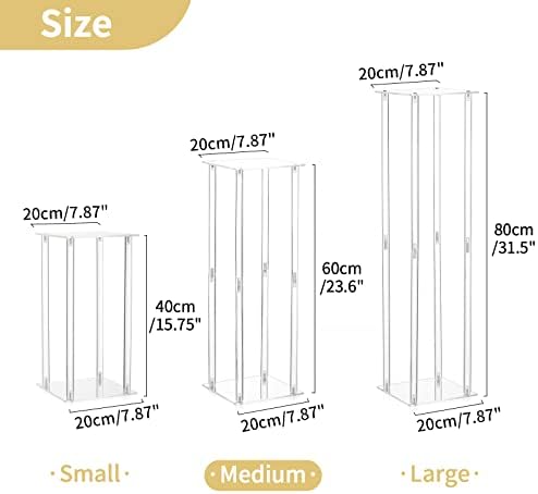 Acrylic Vase Centerpiece Stand, 23.6" Tall, 2 Pcs, Clear in Clear, alternate view 3