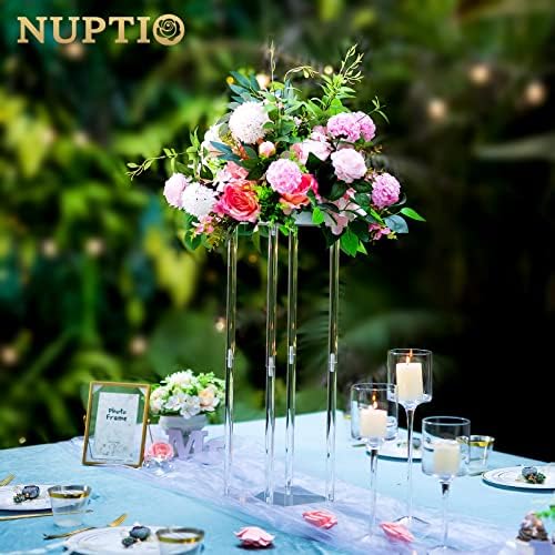 Acrylic Vase Centerpiece Stand, 23.6" Tall, 2 Pcs, Clear in Clear, alternate view 4