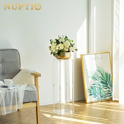 Acrylic Vase Centerpiece Stand, 23.6" Tall, 2 Pcs, Clear in Clear, alternate view 5