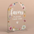 Acrylic Wedding Sign, Bridal Shower Decorations, Favors Please Take One Sign for Ceremony, Modern Font Table