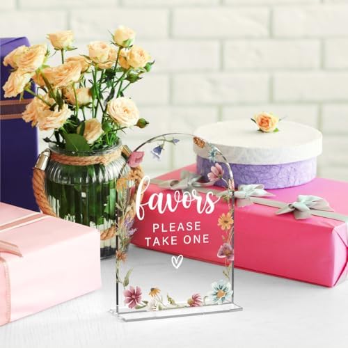 Acrylic Wedding Sign, Bridal Shower Decorations, Favors Please Take One Sign for Ceremony, Modern Font Table, alternate view