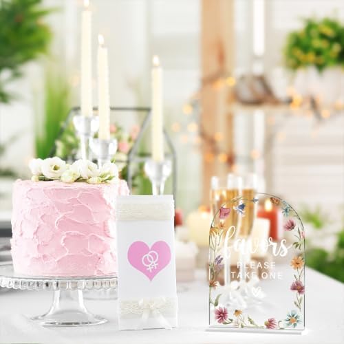 Acrylic Wedding Sign, Bridal Shower Decorations, Favors Please Take One Sign for Ceremony, Modern Font Table, alternate view