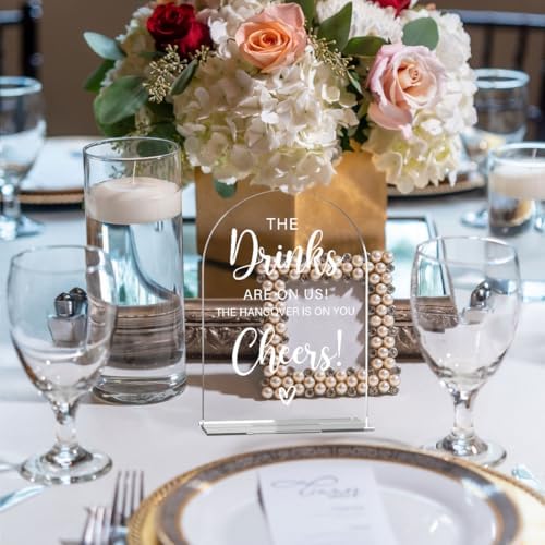 Acrylic Wedding Sign, Bridal Shower Decorations, The Drinks Sign for Ceremony, Modern Font Table Signs, Acrylic, alternate