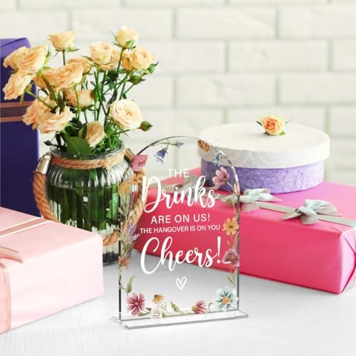 Acrylic Wedding Sign, Bridal Shower Decorations, The Drinks Sign for Ceremony, Modern Font Table Signs, alternate view 4