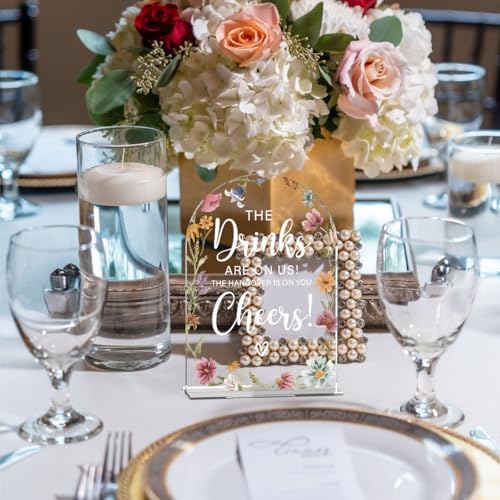 Acrylic Wedding Sign, Bridal Shower Decorations, The Drinks Sign for Ceremony, Modern Font Table Signs, alternate view 5