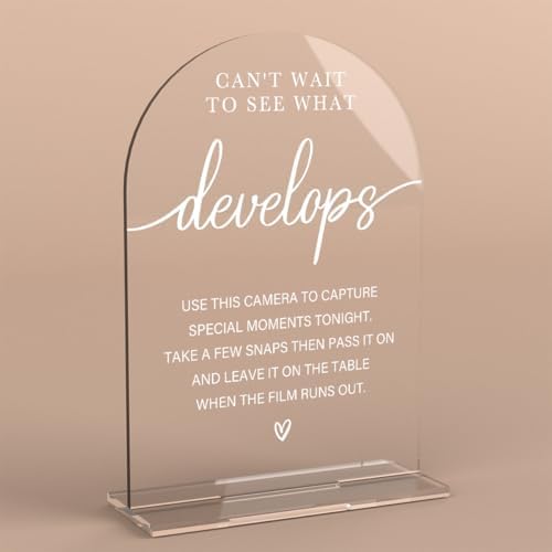 Acrylic Wedding Sign Can't Wait to See What Develops Sign for Wedding Wedding Signs for Ceremony Modern
