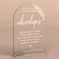 Acrylic Wedding Sign Can't Wait to See What Develops Sign for Wedding Wedding Signs for Ceremony Modern