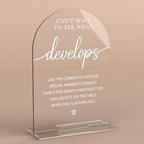 Acrylic Wedding Sign Can't Wait to See What Develops Sign for Wedding Wedding Signs for Ceremony Modern