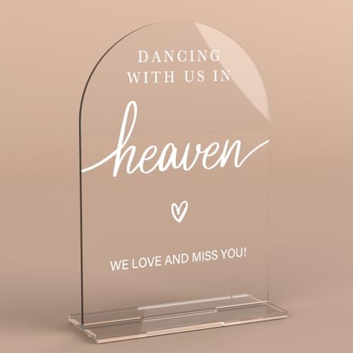 Acrylic Wedding Sign Dancing With Us In Heaven Sign for Wedding Wedding Signs for Ceremony Modern Calligraphy