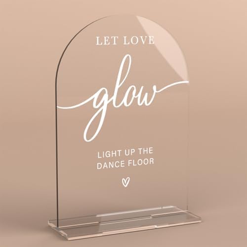 Acrylic Wedding Sign Let Love Glow Sign for Wedding Wedding Signs for Ceremony Modern Calligraphy Arch Acrylic