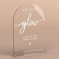 Acrylic Wedding Sign Let Love Glow Sign for Wedding Wedding Signs for Ceremony Modern Calligraphy Arch Acrylic