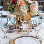 Acrylic Wedding Sign Love is Sweet Signs for Ceremony Modern Calligraphy Arch Acrylic Table Top Signs for, alternate view 5
