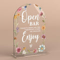 Acrylic Wedding Sign Open Bar Signs for Ceremony Modern Calligraphy Arch Acrylic Table Top Signs for Wedding
