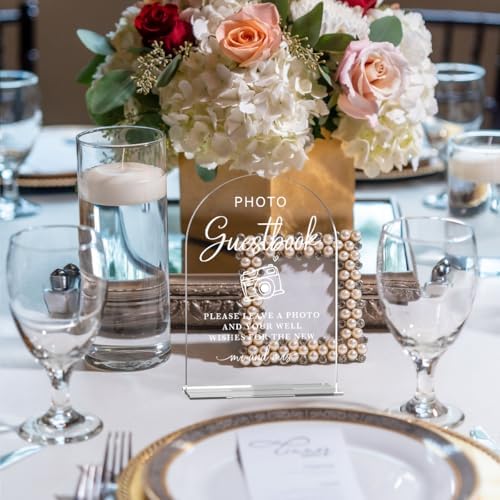 Acrylic Wedding Sign Photo Guestbook Sign for Wedding Wedding Signs for Ceremony Modern Calligraphy Arch Acrylic, alternate