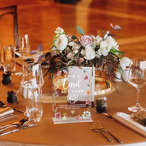 Acrylic Wedding Sign Pick A Card Signs for Ceremony Modern Calligraphy Arch Acrylic Table Top Signs for Wedding, alternate