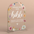 Acrylic Wedding Sign Please Sign Our Bible Signs for Ceremony Modern Calligraphy Arch Acrylic Table Top Signs