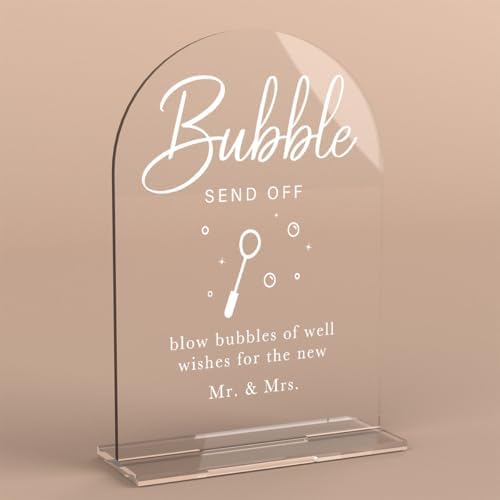 Acrylic Wedding Sign Wedding Signs for Ceremony Bubble Send Off Sign for Wedding Modern Calligraphy Arch Acrylic