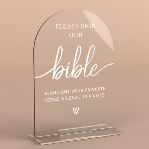 Acrylic Wedding Sign Wedding Signs for Ceremony Please Sign Our Bible Sign for Wedding Modern Calligraphy Arch