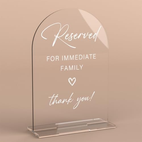 Acrylic Wedding Sign Wedding Signs for Ceremony Reserved for Immediate Family Sign for Wedding, Modern