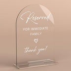 Acrylic Wedding Sign Wedding Signs for Ceremony Reserved for Immediate Family Sign for Wedding, Modern