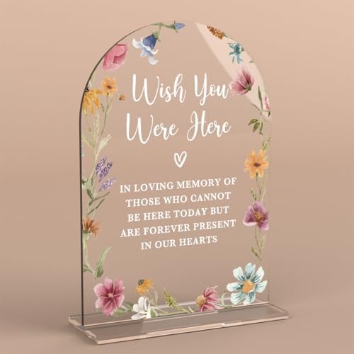 Acrylic Wedding Sign Wish You Were Here Signs for Ceremony Modern Calligraphy Arch Acrylic Table Top Signs for