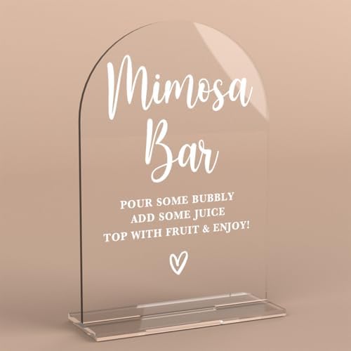 Acrylic Wedding Signs, Bridal Shower Decorations, Mimosa Bar Signs for Reception, Modern Calligraphy Arch
