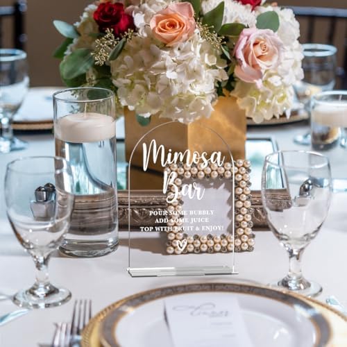 Acrylic Wedding Signs, Bridal Shower Decorations, Mimosa Bar Signs for Reception, Modern Calligraphy Arch, alternate view 5