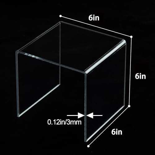Acylic Riser Square Display Stand For Cupcakes, Amiibo Funko Pop Figures, Dessert, Jewelry, Arts and Crafts, alternate view 2