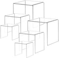 Acylic Riser Square Display Stand For Cupcakes, Arts and Crafts (Clear, 6P-4&5&6INCH) in Clear
