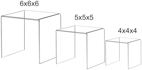 Acylic Riser Square Display Stand For Cupcakes, Arts and Crafts (Clear, 6P-4&5&6INCH) in Clear, alternate view 2