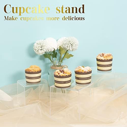 Acylic Riser Square Display Stand For Cupcakes, Arts and Crafts (Clear, 6P-4&5&6INCH) in Clear, alternate view 5